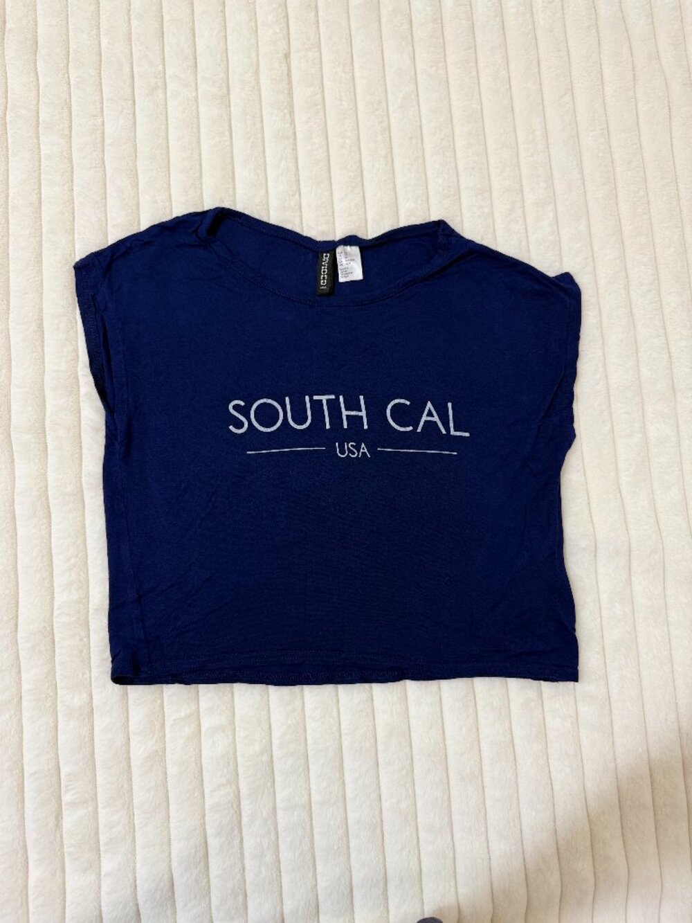 H&M Divided South Cal USA Navy Graphic Crop Top XS